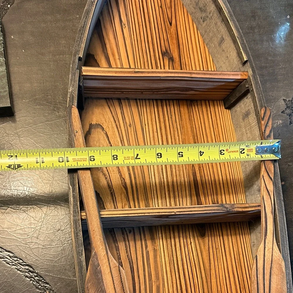 Rustic Wooden Boat Shelf - Brown